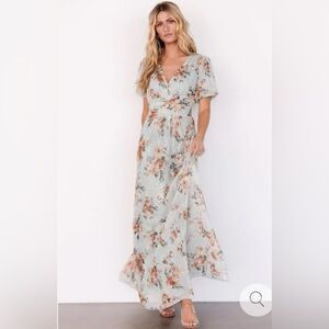 NWT! BALTICBORN Women’s MEDIUM Ardley Maxi Dress Sage Floral Gown